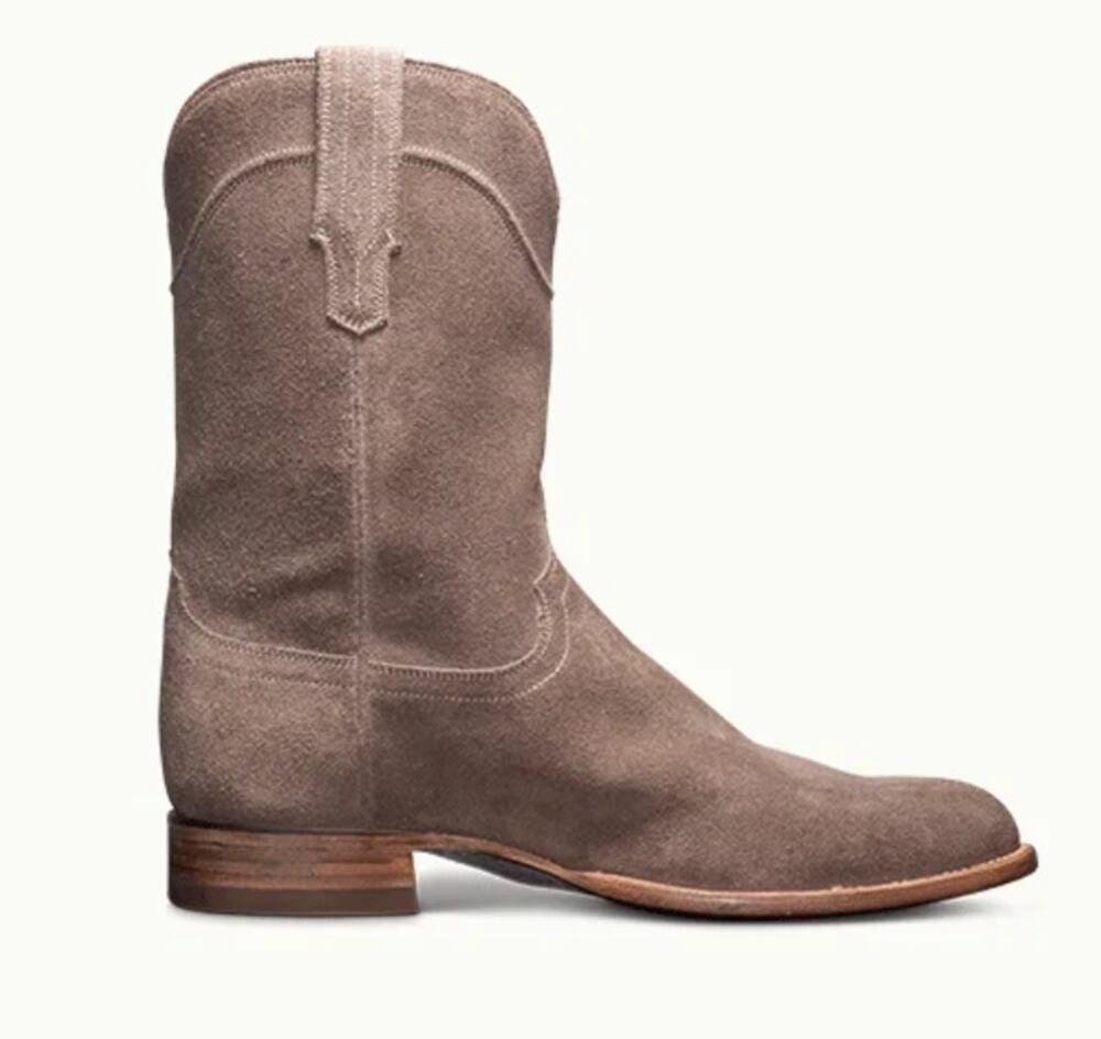 TECOVA Western Cowboy Boot  Brown Tan Suede Men's 8 D